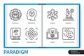 Paradigm infographics linear icons collection