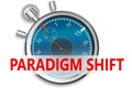 Paradigm shift banner on stopwatch Royalty Free Stock Photo