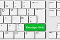 Paradigm shift concept PC computer keyboard 3d illustration Royalty Free Stock Photo