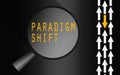 Paradigm shift word with yellow arrow Royalty Free Stock Photo