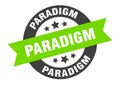 paradigm sign. paradigm round ribbon sticker. paradigm