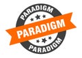 paradigm sign. paradigm round ribbon sticker. paradigm