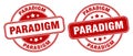 Paradigm stamp. paradigm label. round grunge sign