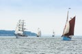 Parading sailing ships Hanse Sail
