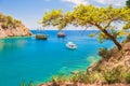 `Paradise bay` with turquoise water near Kemer, Turkey Royalty Free Stock Photo