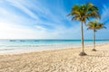 Paradise Beach also called Playa Paraiso at sunrise - beautiful and tropical caribbean coast of Tulum in Quintana Roo, Riviera Royalty Free Stock Photo