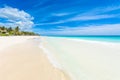 Paradise Beach (also known for Playa Paraiso) at sunny summer day - beautiful and tropical caribbean coast at Tulum in Quintana Royalty Free Stock Photo