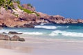 Paradise beach with big granite rocks,on tropical Indian Ocean island