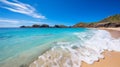 A paradise beach with crystal clear waters a dreamy and relaxing scene