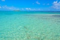 Paradise beach on island caye Carrie Bow Cay Field Station, Caribbean Sea, Belize. Tropical destination