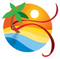 Paradise Beach Logo Royalty Free Stock Photo