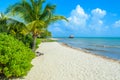 Paradise beach in Placencia, tropical coast of Belize, Caribbean Sea, Central America