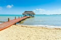 Paradise beach in Placencia, tropical coast of Belize, Caribbean Sea, Central America