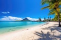 Paradise beach at Seychelles, La Digue island, amazing white beaches of Mauritius island. Tropical vacation, AI Generated Royalty Free Stock Photo