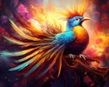 The Paradise bird is art in the realistic animal style.