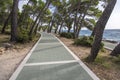 Seepromenade in Brela an der Makarska Riviera,Dalmatien,Adria,Kroatien Royalty Free Stock Photo