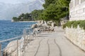 Seepromenade in Brela an der Makarska Riviera,Dalmatien,Adria,Kroatien Royalty Free Stock Photo