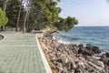 Seepromenade in Brela an der Makarska Riviera,Dalmatien,Adria,Kroatien