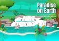 Paradise on Earth poster flat vector template