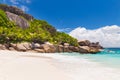 Amazing tropical beach with granite boulders on Grande Soeur Island, Seychelles