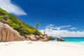 Amazing tropical beach with granite boulders on Grande Soeur Island, Seychelles