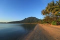 Paradise Found: A Stunning View of the Beach and the Mountain in Natuna Royalty Free Stock Photo