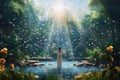 Paradise Heaven, a religious concept, angels, Jesus Christ, Bible, life after death, meeting dead relatives, eternal Royalty Free Stock Photo