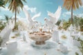 Paradise Heaven, a religious concept, angels, Jesus Christ, Bible, life after death, meeting dead relatives, eternal Royalty Free Stock Photo