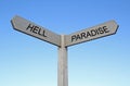 Paradise and hell sign