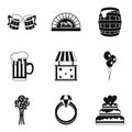 Paradise holiday icons set, simple style Royalty Free Stock Photo