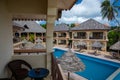 Paradise hotel on the ocean on the island of Zanzibar. Royalty Free Stock Photo