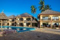 Paradise hotel on the ocean on the island of Zanzibar. Royalty Free Stock Photo