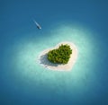 Paradise Island in the form of heart Royalty Free Stock Photo