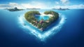 Paradise Island in the form of heart Royalty Free Stock Photo