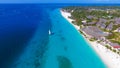 Paradise islands. Zanzibar beach aerial view Royalty Free Stock Photo