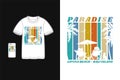 Paradise lovina beach t shirt design silhouette vintage retro style