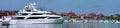 Paradise marine, luxury yachts. Eden island. Panorama. Royalty Free Stock Photo