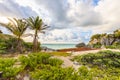 Paradise Scenery of Tulum at tropical coast and beach. Mayan ruins of Tulum, Quintana Roo, Mexico Royalty Free Stock Photo