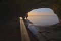 Paradise Sea Cave with Sunbeams Royalty Free Stock Photo