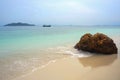 Paradise sea landscape with white sand and emerald ocean shore in Rawa Island Malaysia Royalty Free Stock Photo