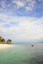 Paradise sea landscape with white sand and emerald ocean shore in Rawa Island Malaysia Royalty Free Stock Photo