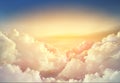 paradise sky background with large clouds range