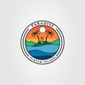 paradise, surfer island or beach logo vector illustration design Royalty Free Stock Photo