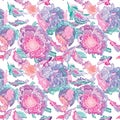 Paradise Tileable Texture with Floral Motif