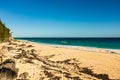 Paradise travel destination beach in Hamilton, Bermuda. Elbow Beach with golden sand and a beautiful sunset