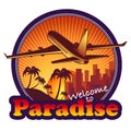 Paradise travel label