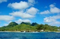 Paradise tropical island, a motu in a lagoon
