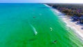 Zanzibar beach kitesurfing Paje aerial view