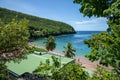 Paradisiac Caribbean landscape with the famous Anse Dufour in Martinique Royalty Free Stock Photo