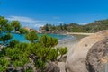 Paradisiacal beach with blue water of Magnetic Island in the northwest of Australia Royalty Free Stock Photo